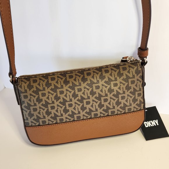 DKNY Brown Bryant Chain Demi Crossbody - NWT - Picture 3 of 12